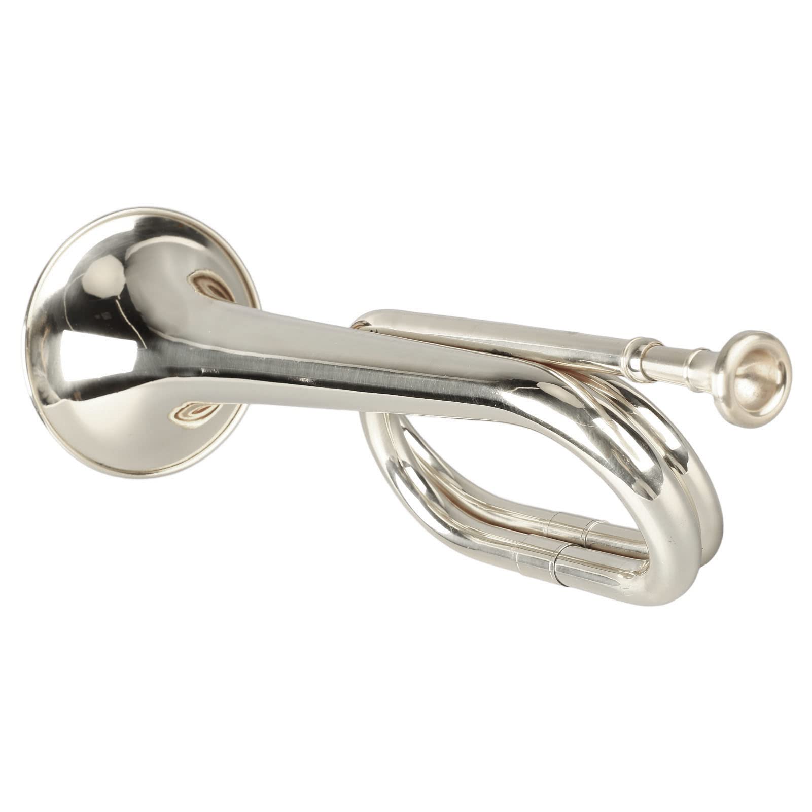 Walfront Tromba in ottone, stile militare, con bocchino, per tromba da cavalleria, orchestra militare (argento)
