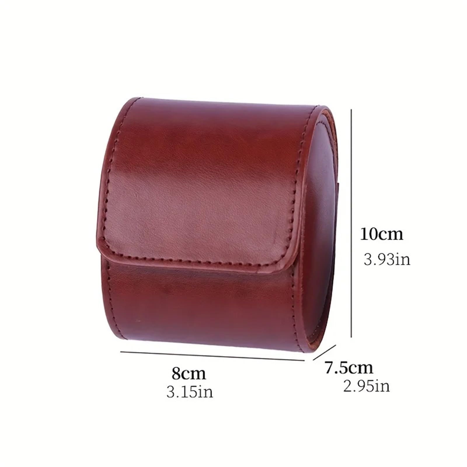 Cassa for Orologio Cilindrica Singola In Pelle Da 2 Pezzi Per Orologi | Scatole regalo con protezione meccanica da viaggio a prova di polvere(Brown)