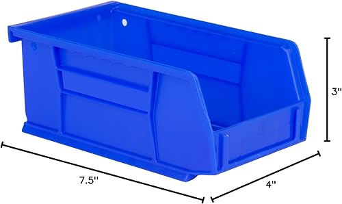 Miniatura 5 de Hudson Exchange - Contenedores apilables de plástico para almacenamiento y contenedores colgantes de 7-12 x 4 x 3 pulgadas (color azul, 1 unidad)