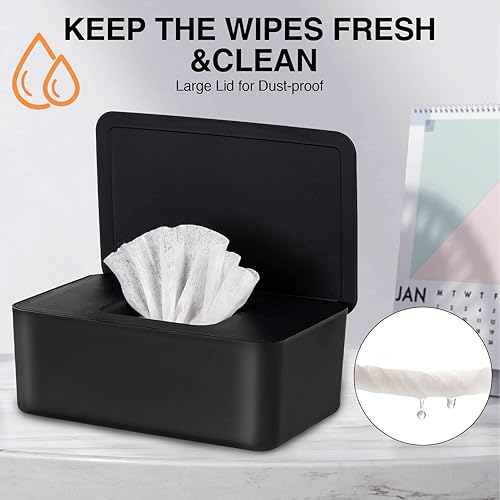 Miniatura 5 de Dispensador de toallitas para bebés, soporte para toallitas para bebés y adultos, mantiene el tejido húmedo fresco, funda de toallitas