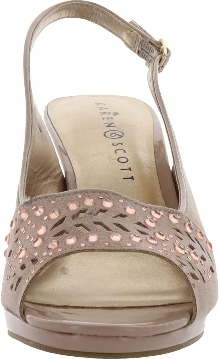 Karen Scott Womens Brooke Faux Suede Slingback Pumps Pink 9.5 Medium (B,M)