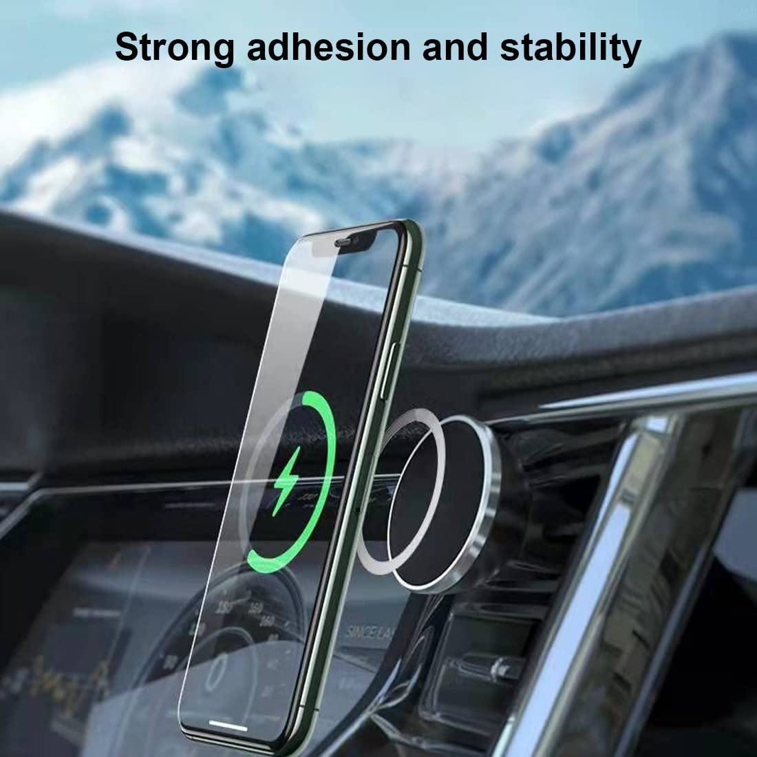 Uniwersalny bezprzewodowy metalowy magnes z naklejką - 2 kolory ultra cienkie metalowe pierścienie kompatybilne z bezprzewodową ładowarką samochodową MagSafe do większości smartfonów