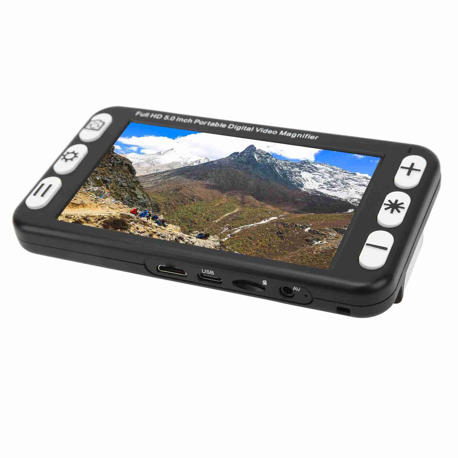 Ayuda de Visión Electrónica de 5 Pulgadas, Lupa Electrónica de Mano de Uso Dual de Vista Cercana Lejana de 2X a 48X, Ayuda de Lectura Recargable para Ancianos con Baja Visión (EU)