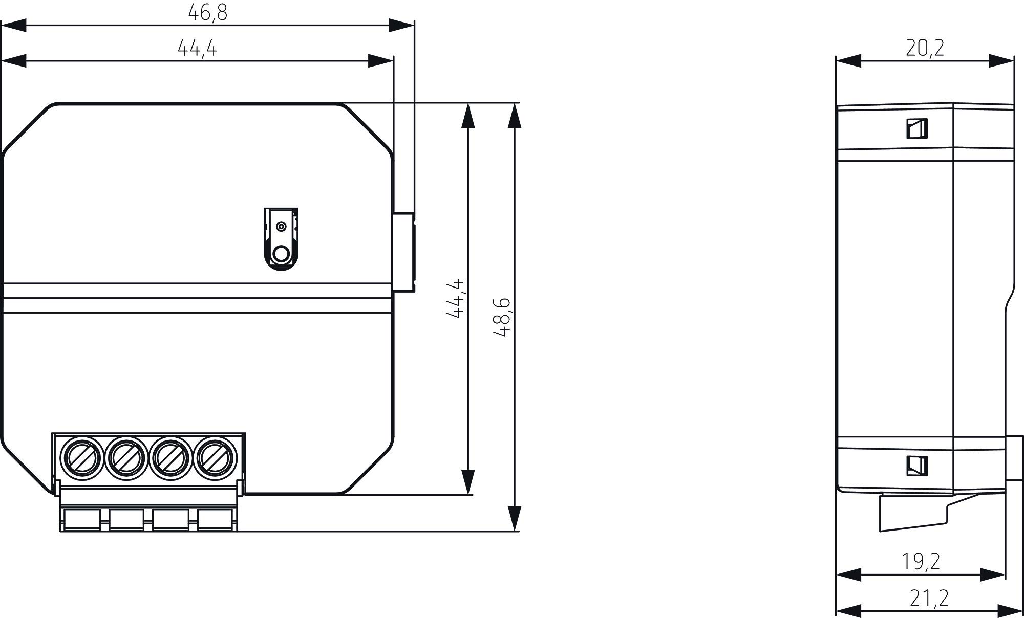 Theben 4800670 LUXORliving D1 RF - 1-fach Funk-Universal-Dimmaktor UP - Verschlüsselte Funk-Kommunikation