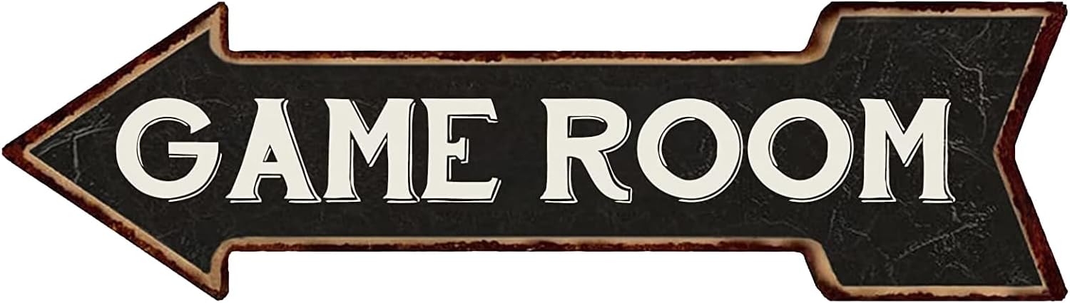 Game Room Decor Metal Left Arrow Tin Signs 6x18 Inch