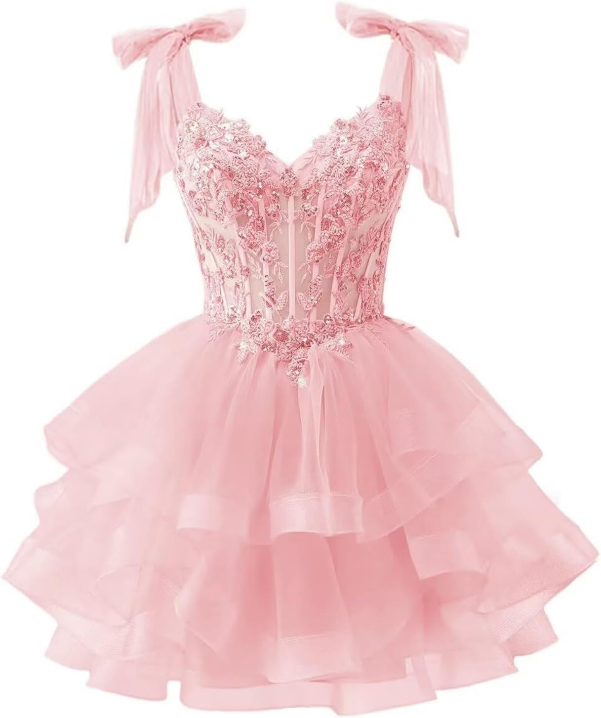 Sparkly Off Shoulder Homecoming Dress - Tulle Sequin V-Neck Cocktail Party Dresses