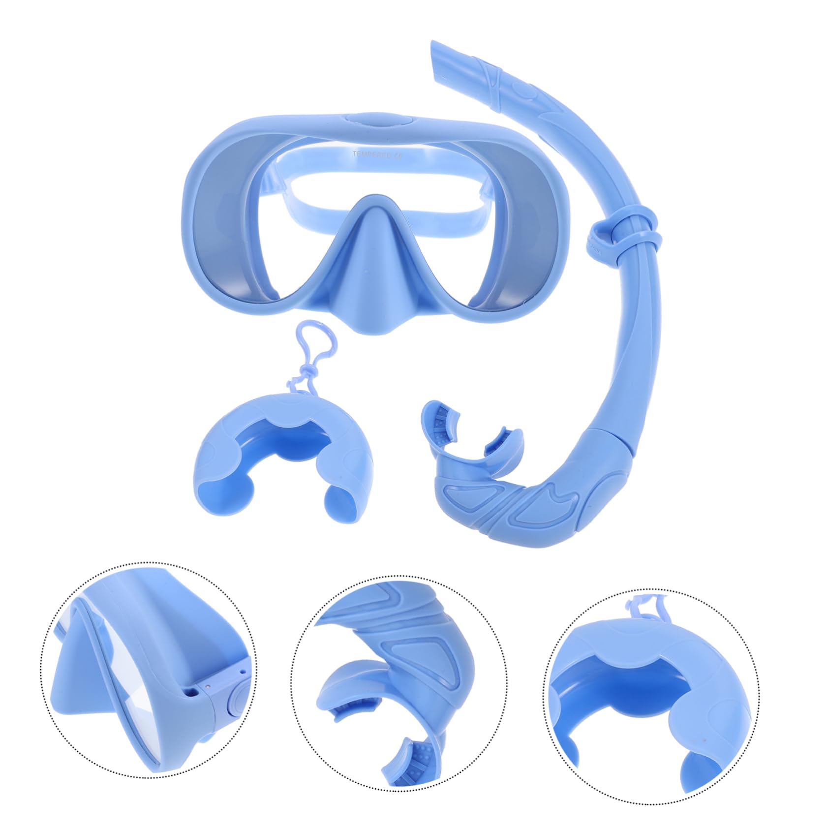 1juego De Buceo Profesional para Adultos Gafas Antivaho De Amplio Ángulo y Tubo De Snorkel con Estuche De Almacenamiento Equipamiento De Esnórquel y Buceo Color Azul