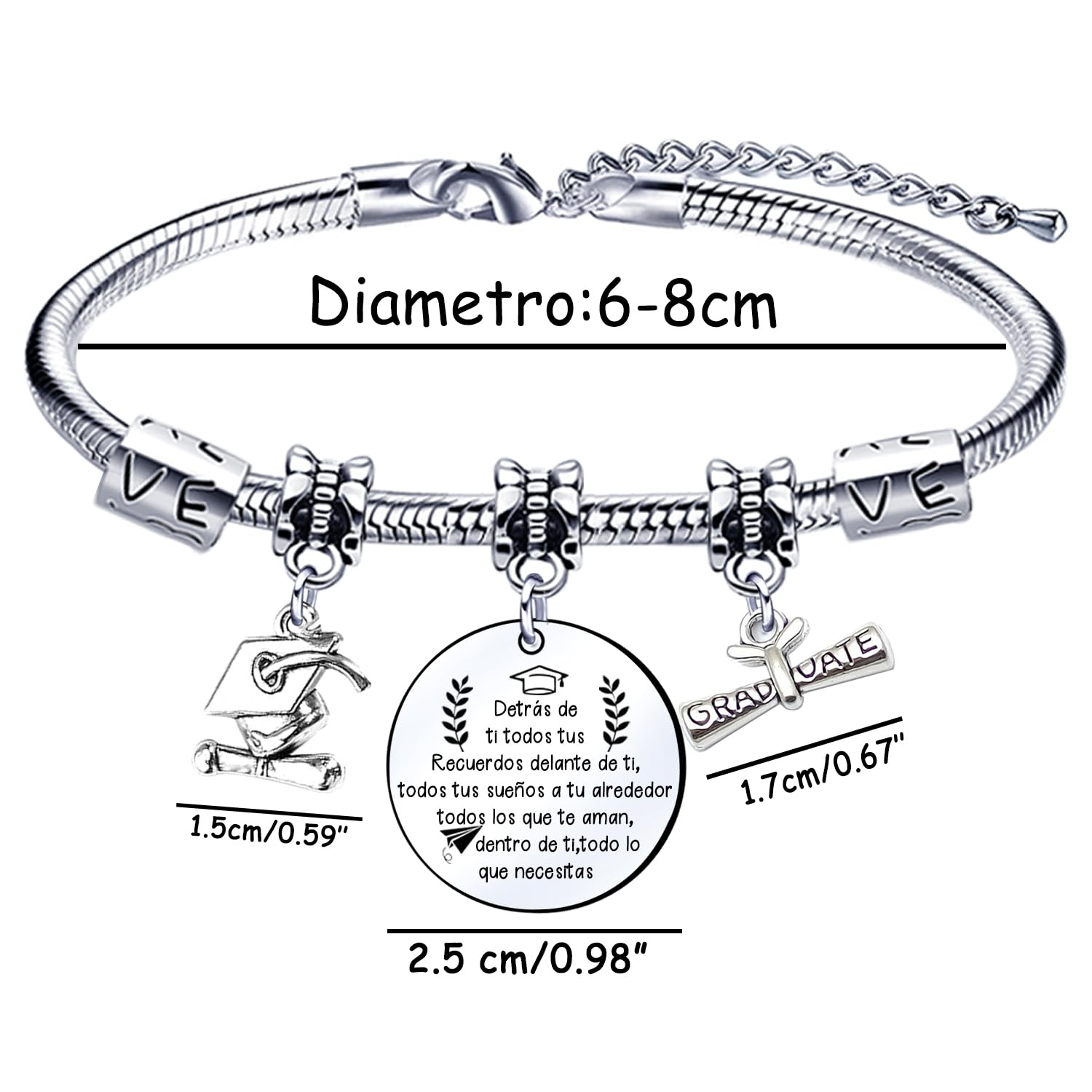 Pulsera de Graduación para Mujeres Regalos inspirados Graduados Recuerdo
