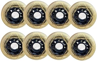 JHKJ 83A Inline Skate Wheels PU Wear Resist Sliding Inline Speed Skating Wheels for Outdoor or Indoor Inline Hockey Replacement Wheels,Metallic,72mm