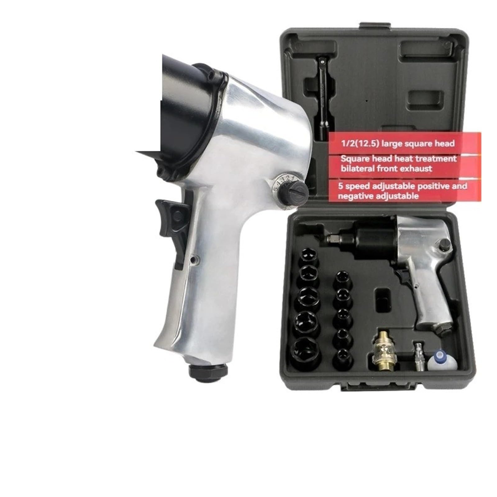 Avvitatore pneumatico compatto da 1/2, strumento a cricchetto professionale a doppio martello,Strumento affidabile