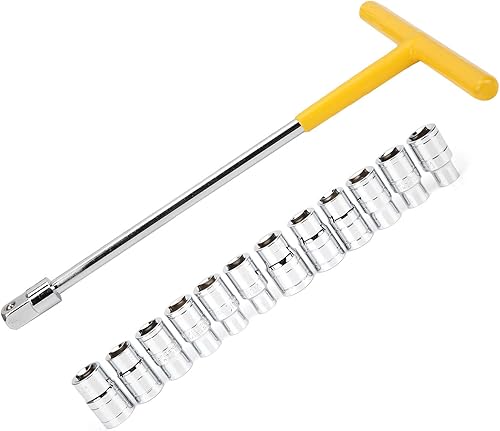 Miniatura 2 de Llave de zócalo, 13 piezas en forma de T de la manga de la barra del coche del vehículo de las herramientas de mantenimiento de la máquina de acero