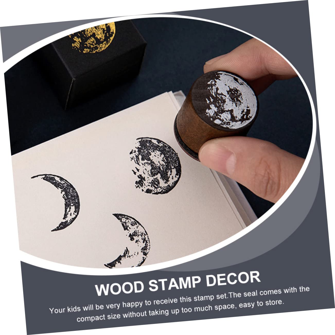 Tofficu 20stücke Teiliges Holzstempel Mit Mondphasen Vintage-dekorationsstempel Für Scrapbooking Und -karten Verschiedene Designs Kreative Bastelmaterialien
