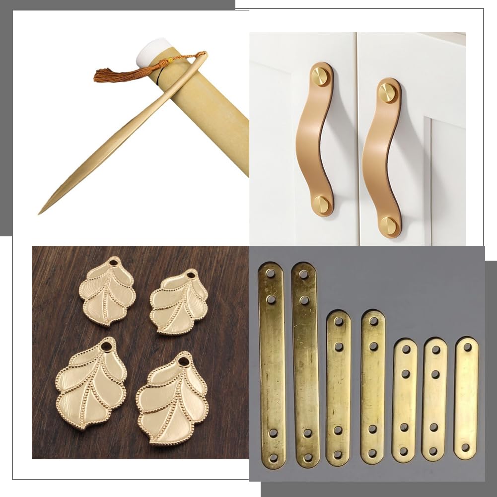 2 Pieza de Lámina de Latón de 4 x 2 Pulgadas Y 1mm de Espesor Sin Chapar de Cobre Macizo para Uso Industrial Estampado Decoración Manualidades Modelos Y Reparaciones.