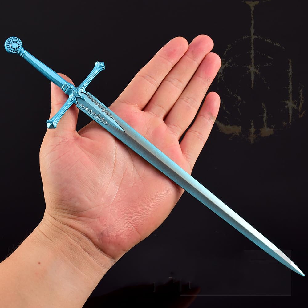 Regalos para los Amantes de los Videojuegos, Modelo de Espada del Caballero cariano Coleccionable Elden Ring - Accesorios Juego Metal 30 cm