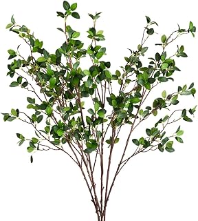 Antspirit 6pcs 42" Faux Eucalyptus Branches - Realistic Artificial Greenery Stems for Vases, Green