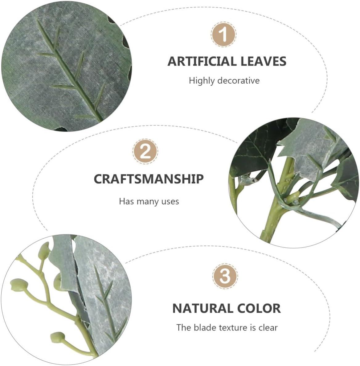 Realistic Artificial Christmas Leaves Bundle for Desktop and Shelf Decoration, Plastic Simulated Leaf Branch Flower Arrangement, Decorative Greenery for Home and Office image 4
