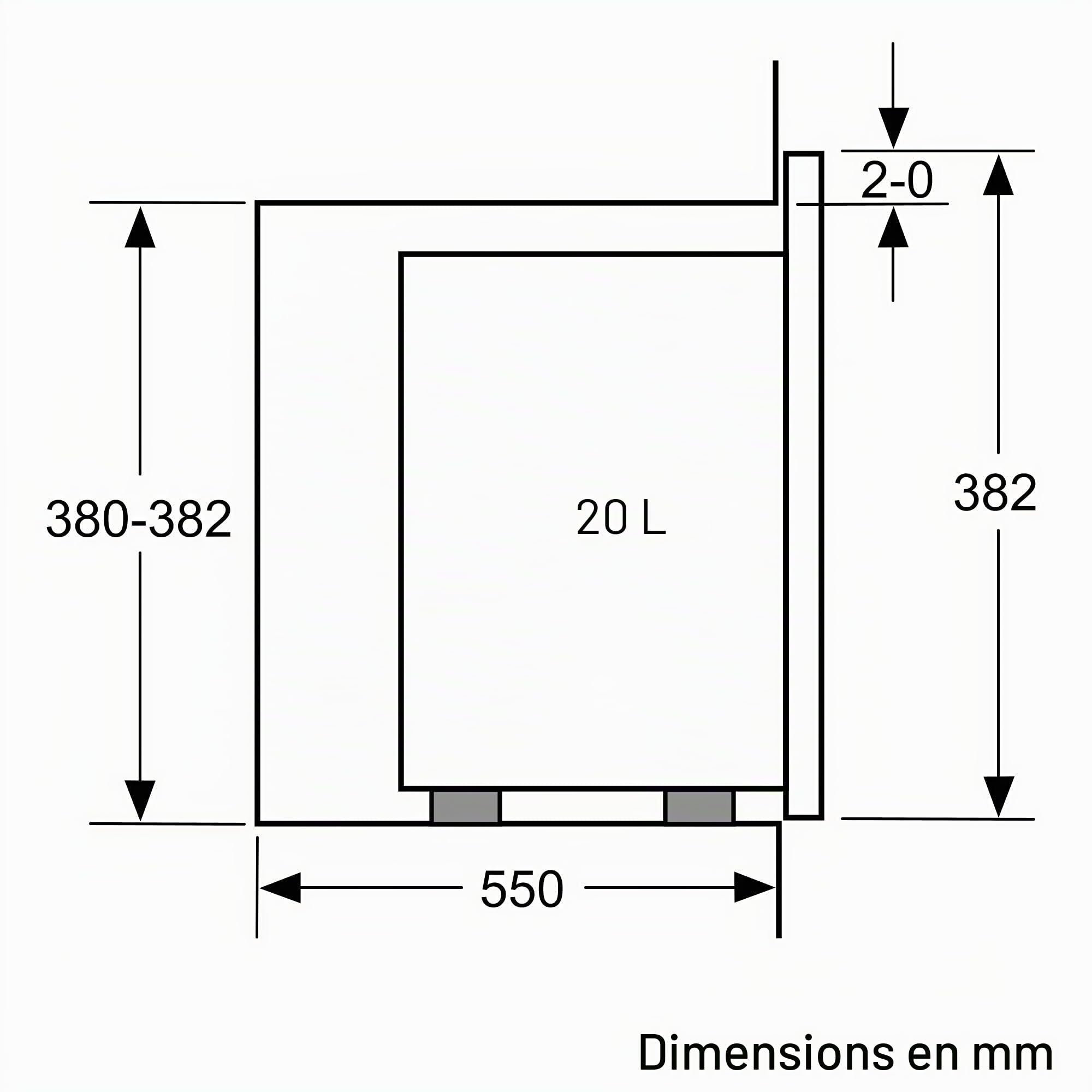 Bosch BEL523MS0 Série 4 - Micro-ondes intégrable - 60 x 38 cm - 5 puissances - 20L - Inox