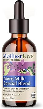 Motherlove More Milk Special Blend 2 Ounce Tincture Herbal Lactation Supplement w/Goats Rue to Build Breast Tissue & Support Breast Milk SupplyUSDA Certified Organic, Vegan, Kosher, Soy-Free
