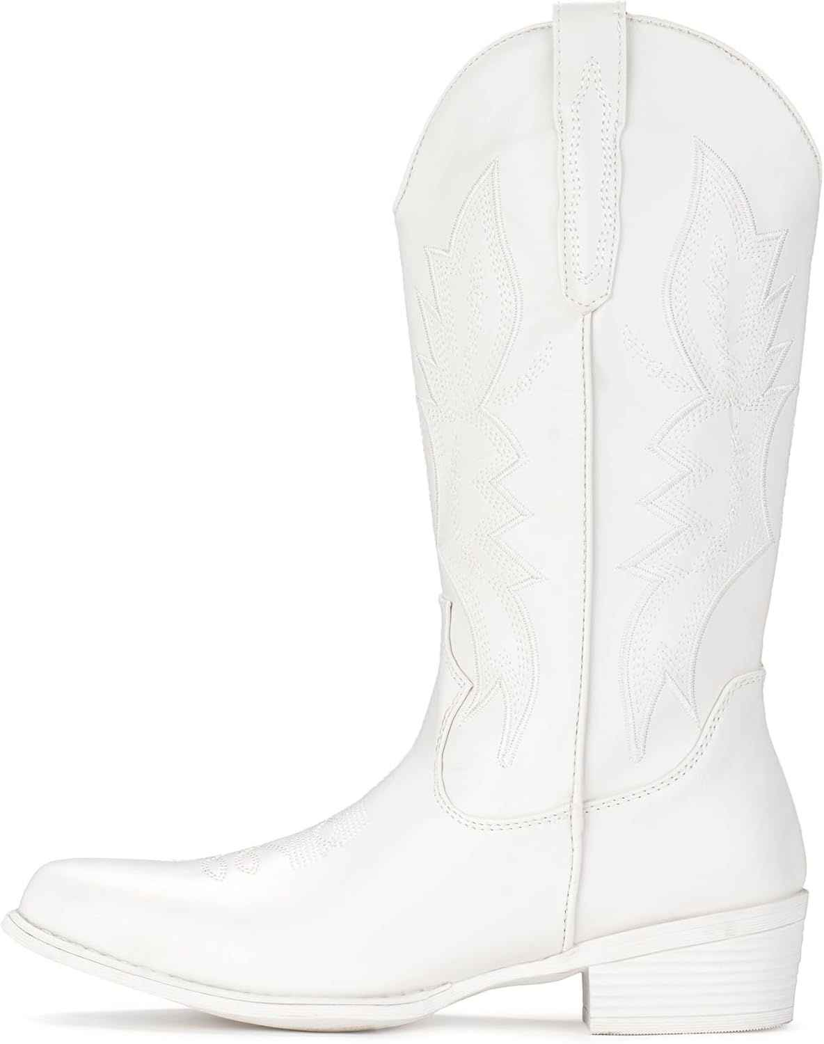 IUV Cowboy Boots For Women Western Boots Cowgirl Boots Pull On Pointy Toe Mid Calf Boots - Image 2