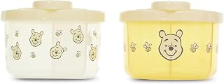 Disney Baby 2 Pack Formula Dispenser with Snap-On Lid for On-The-Go Feedings,Milk Powder Dispenser for Traveling with Infant, (Mickey Mouse, Minnie Mouse, Winnie The Pooh) 2 Pack