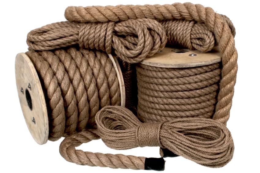 Najder - Juteseil - Naturfasern - gedreht Tauwerk - Hanf Jute Tau Seil - Seil für Barrieren und Geländer - Durchmesser 25 mm, 1 Meter