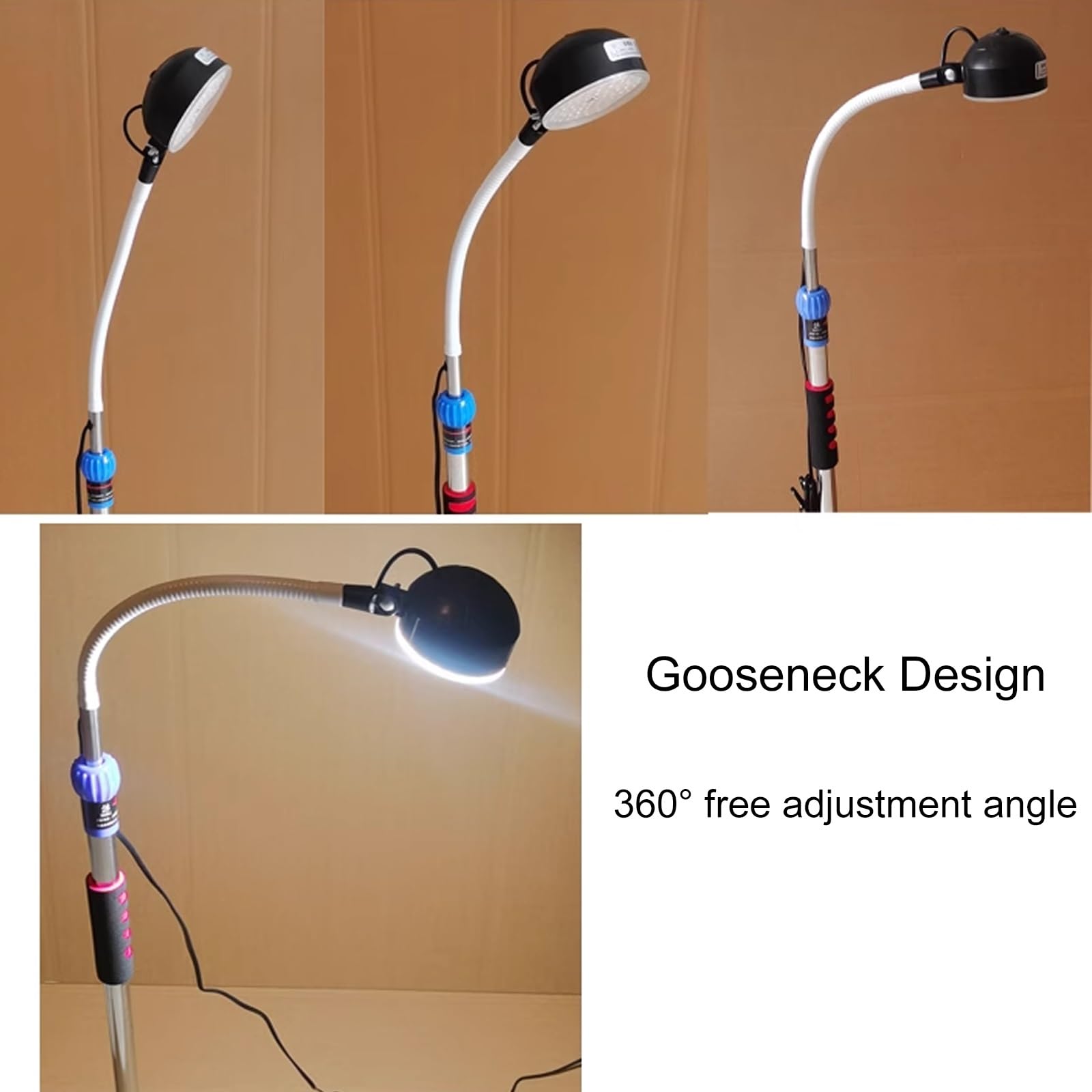 Lampada da Visita Chirurgica Medica con Supporto da Pavimento, Luce di Ispezione ad Alta Luminosità, Testa della Lampada Girevole A 360° per Ginecologia, Odontoiatria