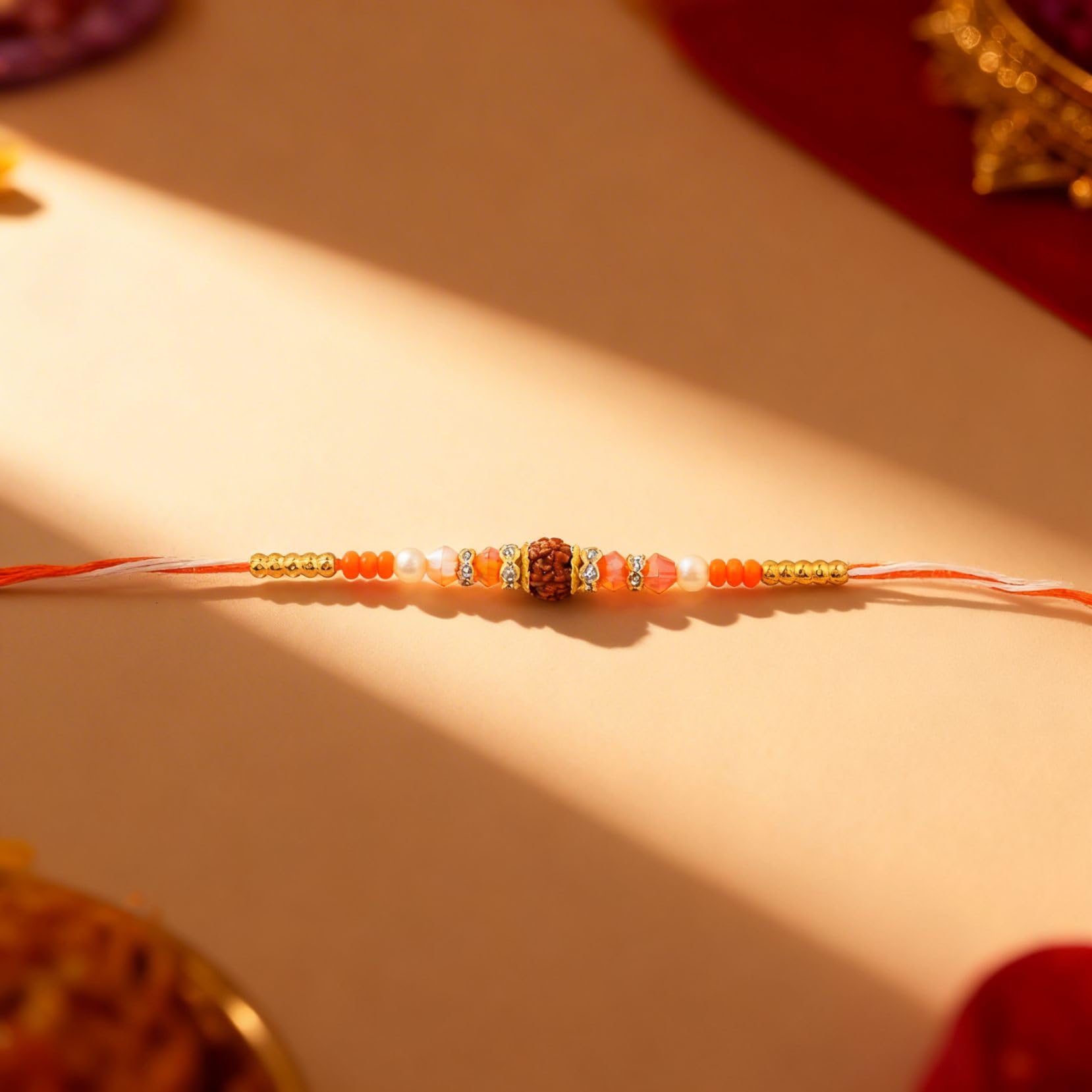 Kesari Rudraksha Dhaga Rakhi