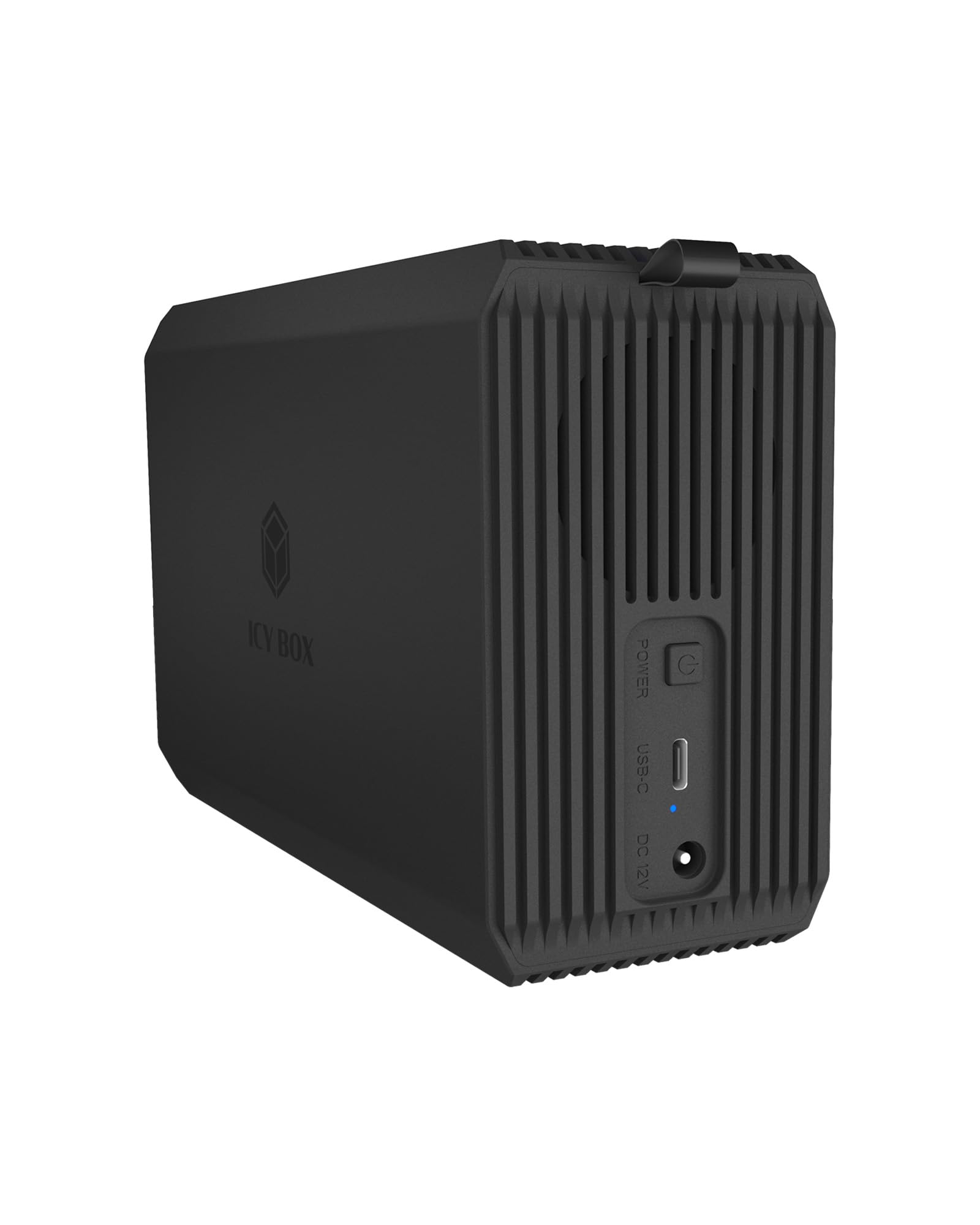 ICY Box (RAID-System für 2× 2,5"/3,5" HDD/SSD) USB 3.2 Gen 1 Type-C 5 Gbit/s, RAID 0/1/SINGLE/LARGE, integrierter 50 mm Lüfter, LED-Statusanzeige, IB-RD3720-CU3