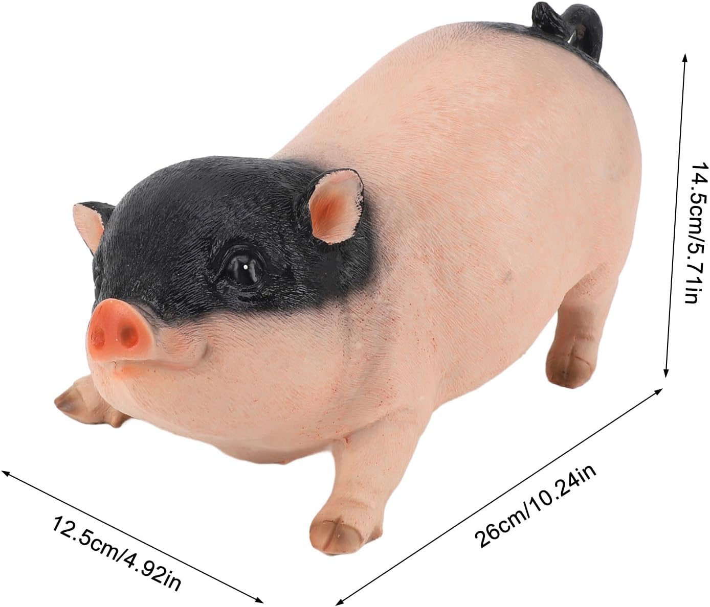 Cute Lifelike Pig Garden Statue for Indoor Outdoor Decor 26cm (Multicolor)