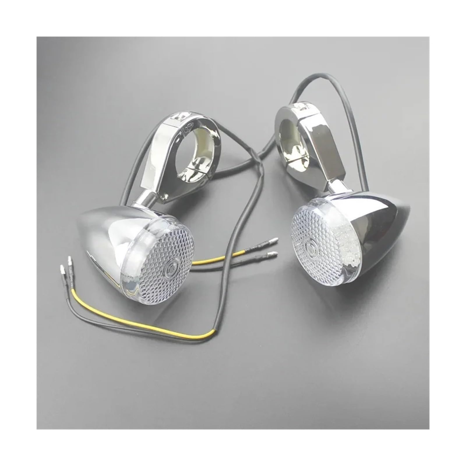 Motocicleta Indicadores Luces Par Personalizado Luces LED Señal Giro Delanteras con Abrazadera Horquilla Cromada De 39 Mm Motocicletas para Ha&rley para para Ya&maha
