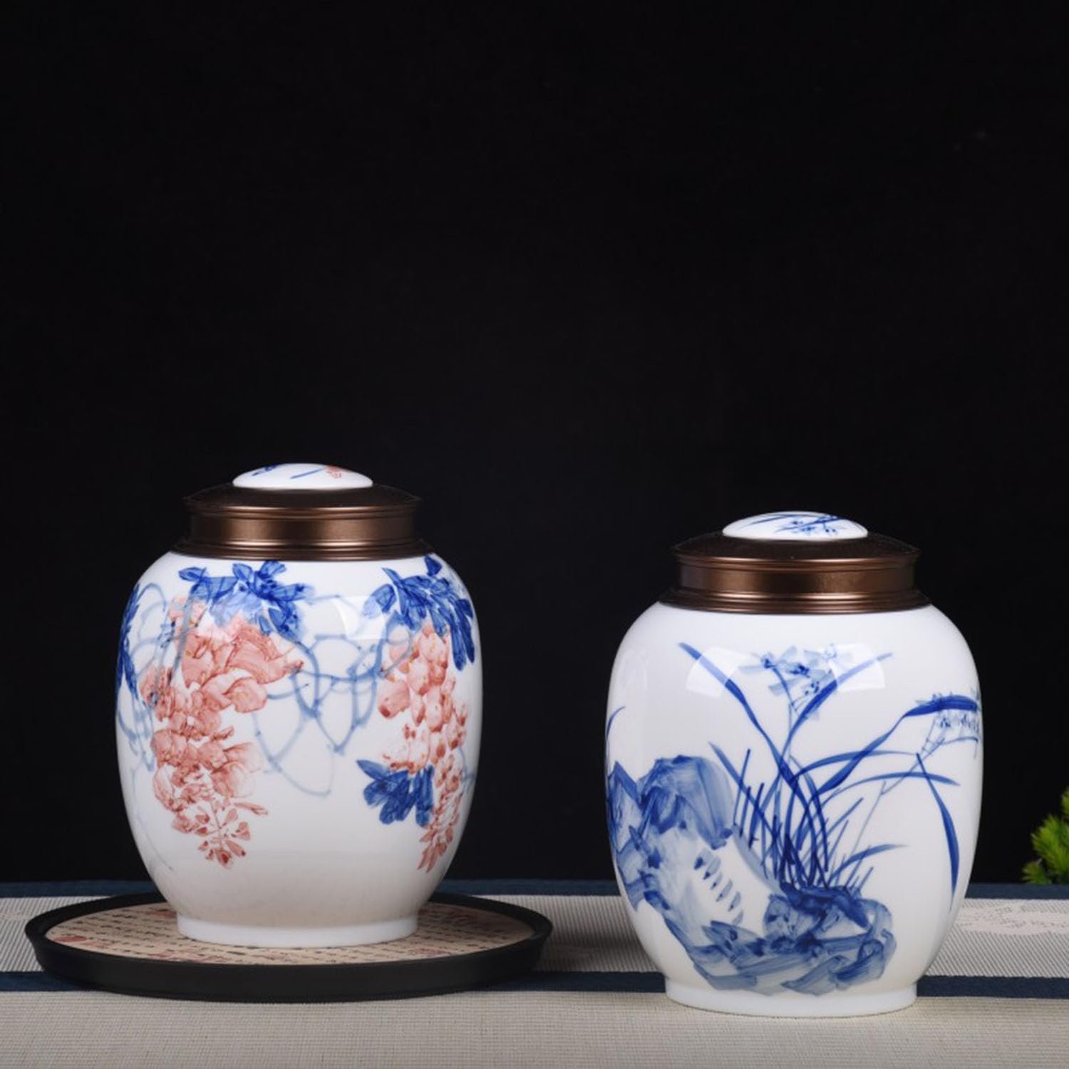 Ceramiczny pojemnik kawę i herbatę, szczelny słoik na imbir stylu chińskim