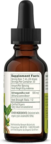 Miniatura 8 de Banyan Botanicals Extracto líquido orgánico de Ashwagandha – Gotas de Ashwagandha de hierbas de acción rápida – para una energía equilibrada y