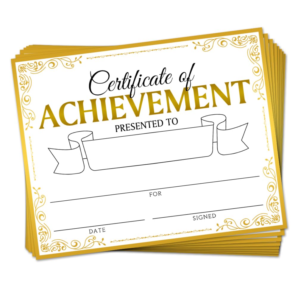30 Golden Lace Certificato di Completamento Premio Riconoscimento Carta 25 x 21 cm Bianco Studente Scuola Prescolare Certificati di Laurea