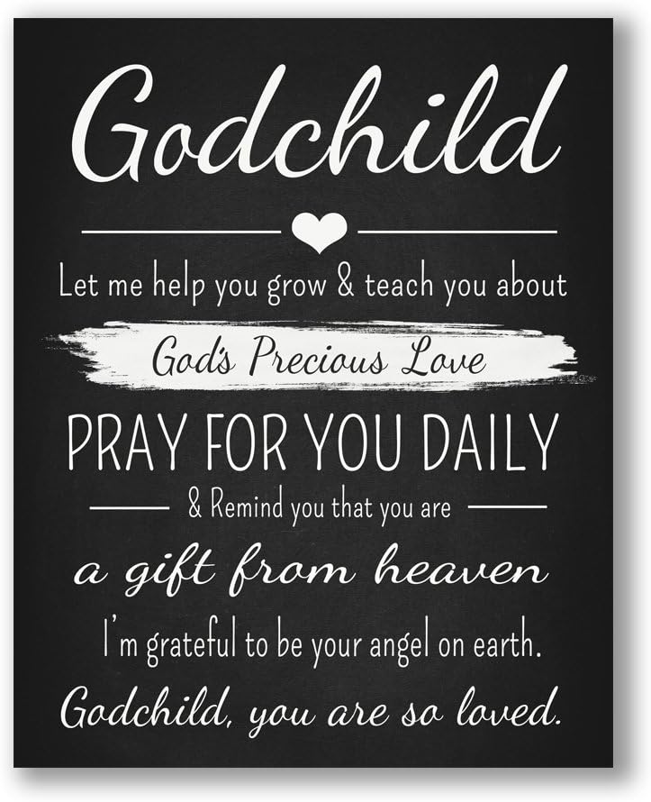 Godchild Gift Quote Chalkboard Inspired Print - Godparent for New Baby Boy/Girl - Baptism Keepsake for Godson/Goddaughter