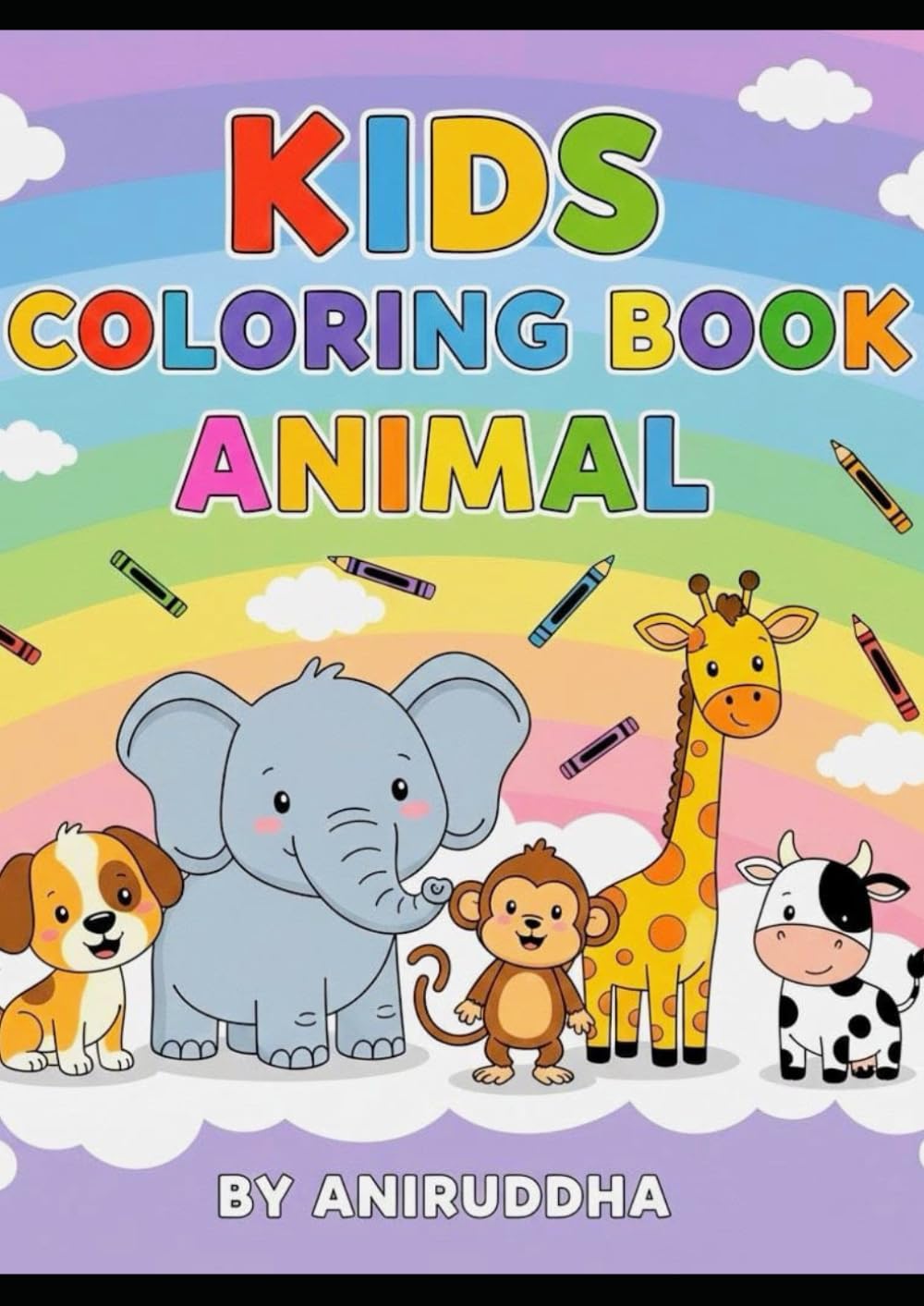 Happy Little Animals: A Fun Colouring Book for Kids