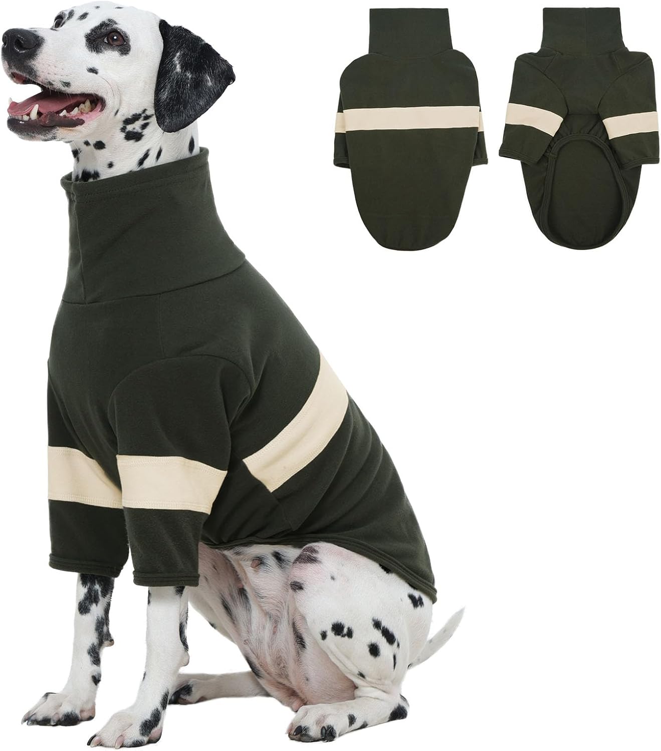 Dog Sweater for Extra Large Dogs, Warm Turtleneck Pullover Pet Coat for Dogs, Doberman, German Shepherd, Winter Fall Pet Pajamas Sweatshirt Indoor Outdoor, Green 3XL