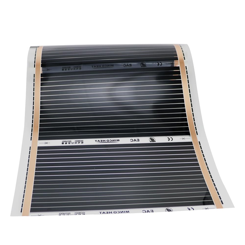 MincoHeat 200-240V Infrared Heating Film 140W/m2 Electric Underfloor Heating System 50CM Width 40 ℃ Reptiles Warm Mat (50cm*1m)