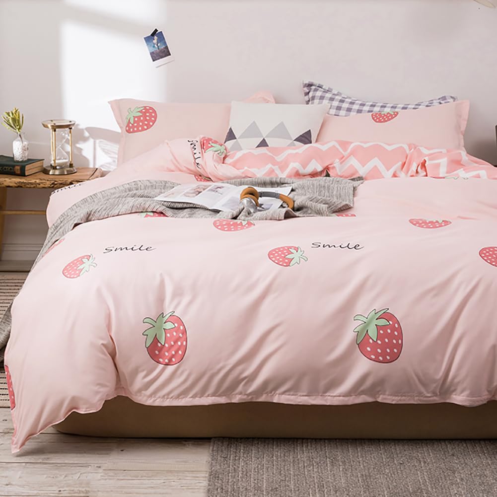Nayoroom Bettwäsche Herzen Muster Bettbezug Microfaser Bettwäsche Set und Kissenbezug 80x80cm