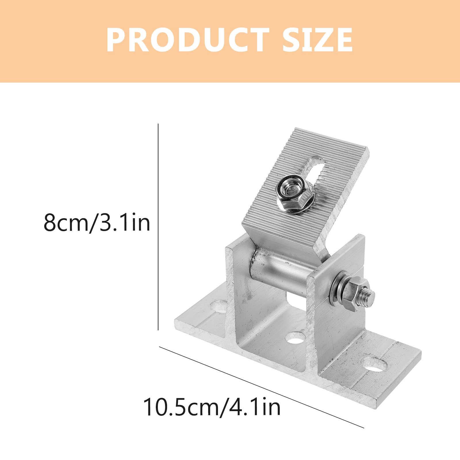 GALPADA Verstellbarer Solarmodul Ständer aus Aluminiumlegierung mit Rostfreiem Design und 4-teiligem Satz Inklusive Gummipads und Holzschrauben zur Einfachen Montage im Garten