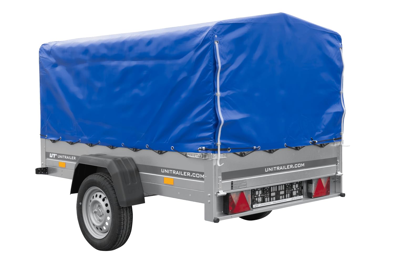 Anhänger mit Plane Garden Trailer 201 Kipp [mit Stützrad, Blauer Hochplane und Hochspriegel]