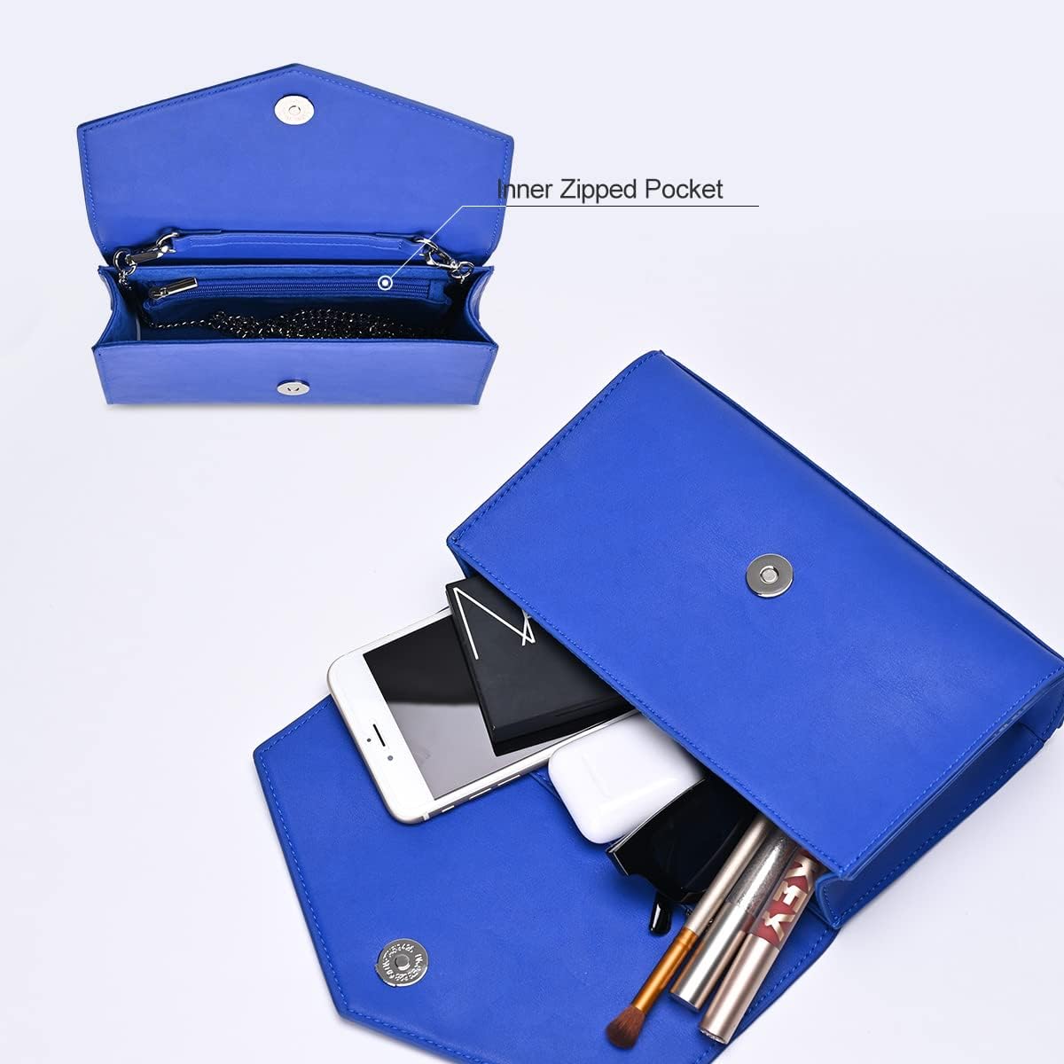 GM LIKKIE Clutch Purse for Women, Evening Envelope Clutch Bag, Crossbody Foldover PU Leather Shoulder Handbag - Image 5