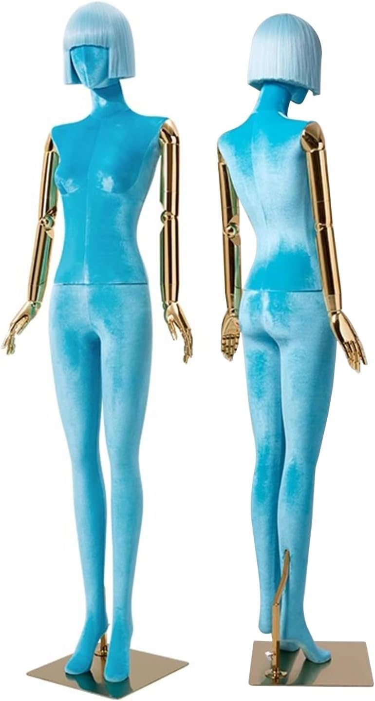 CONGRUI Body Retail Mannequins 72.83in High Velvet Torso Suitable For Clothing Store Windows Sports Stores(Blue)