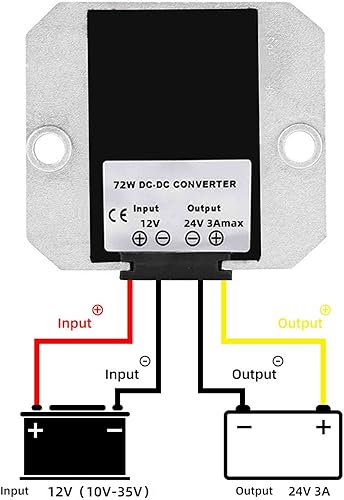 Miniatura 4 de Convertidor de aumento de voltaje CC, 12 V escalón hasta 24 V 3 A 72 W, convertidor de módulo de fuente de alimentación transformador de impulso,