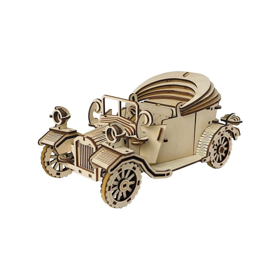 3D Auto Holzpuzzle Modellbausatz, 220 Teile DIY Retro Cabrio Holz Puzzle Modellbau, Selbstmontage Mechanisches Holzbausatz Weihnachten Deko Bildung Erwachsene