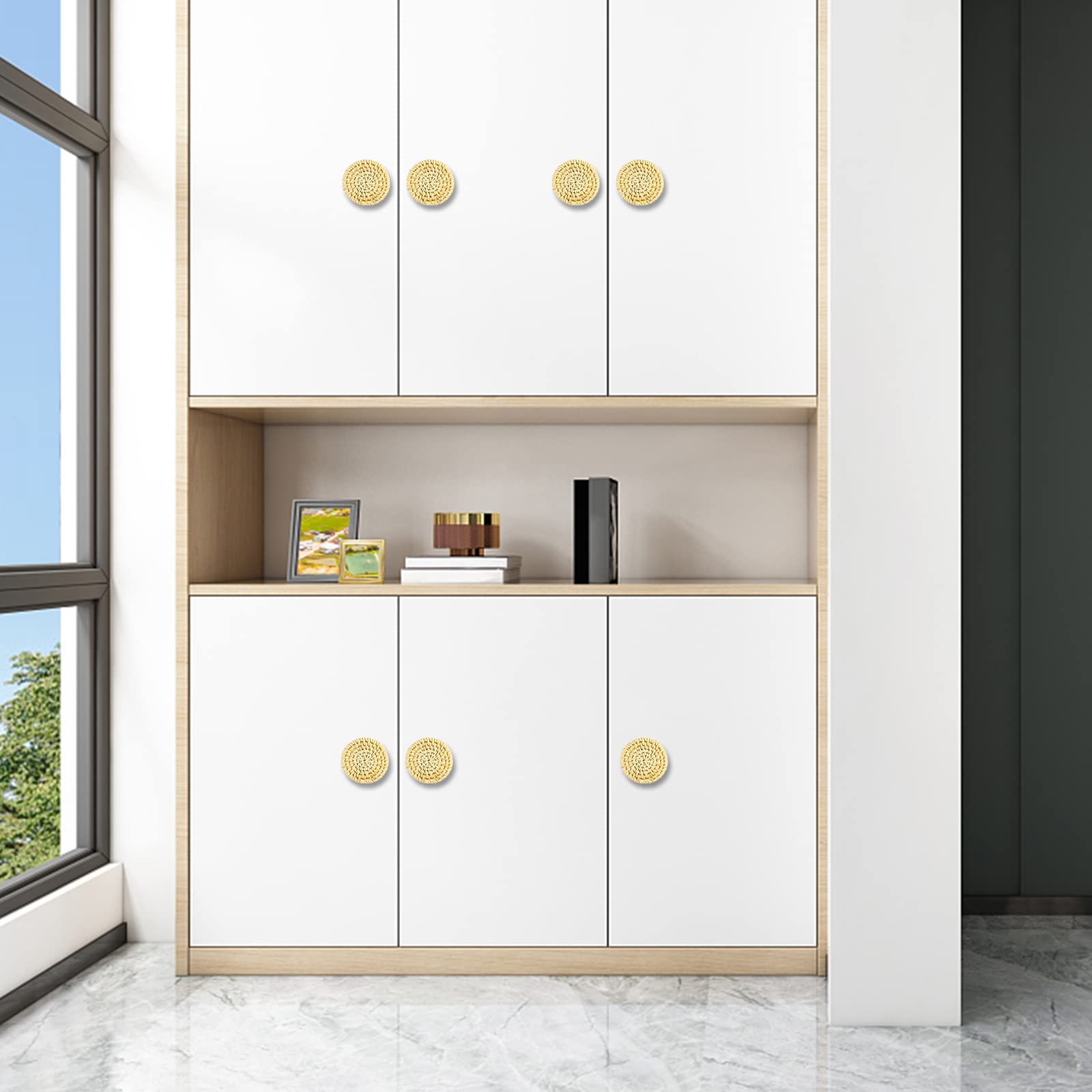 Lot De 6 Boutons De Meubles En Rotin Style Bohème, Poignées De Tiroir En Bois, Avec 6 Vis Pour Meubles, Armoires, Placards Et Tiroirs, Décoration Int | Leroy Merlin