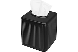 Livelab Black Tissue Box Cover with Base: Modern Elegance for Tissue Storage