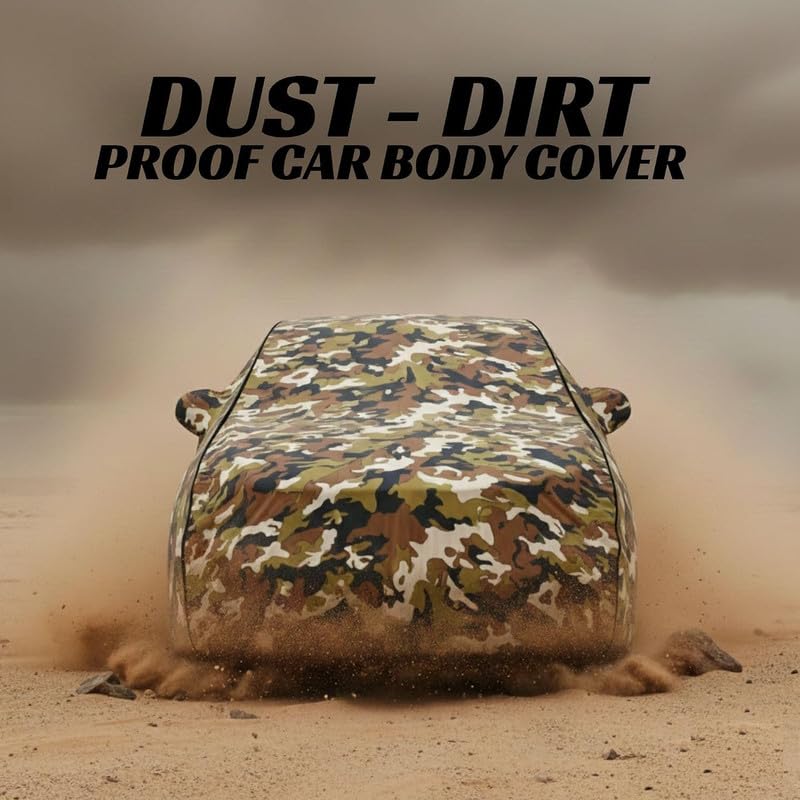Image of Premium Jungle Print Series 100% Waterproof Car Body Cover for Baleno Cover (All Models) with Mirror Pockets | Triple Stitched, Elastic, Custom Fit, Heat Resistant, Anti-Dust, All-Weather Cover
