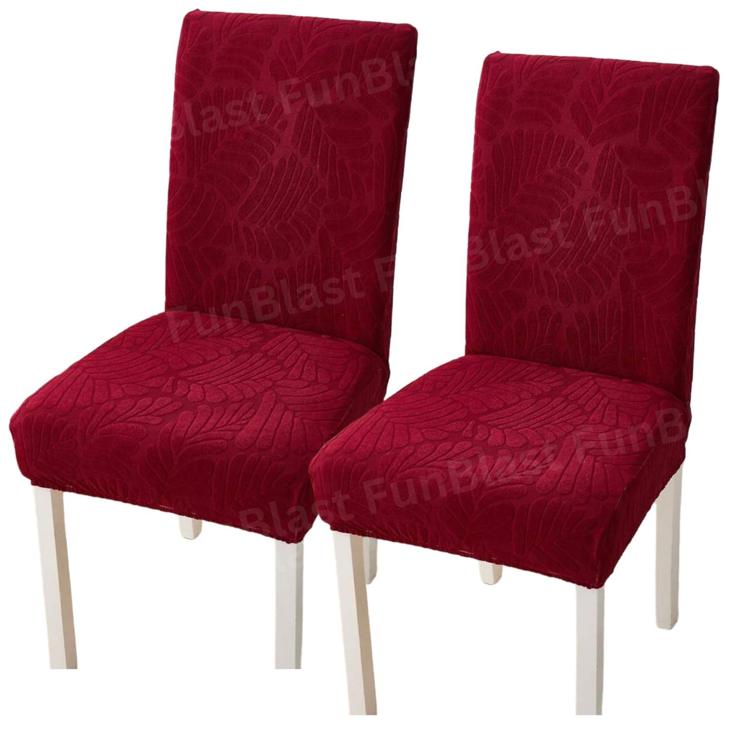 FunBlast Chair Covers - Universal Jacquard Chair Cover, Seat Covers for Dining Chairs, Elastic Stretch Removable Washable Dining Chair Cover Protector Seat Slipcover (Maroon, Pack of 4) (B0D9687XZY) Amazon Price History, Amazon Price Tracker