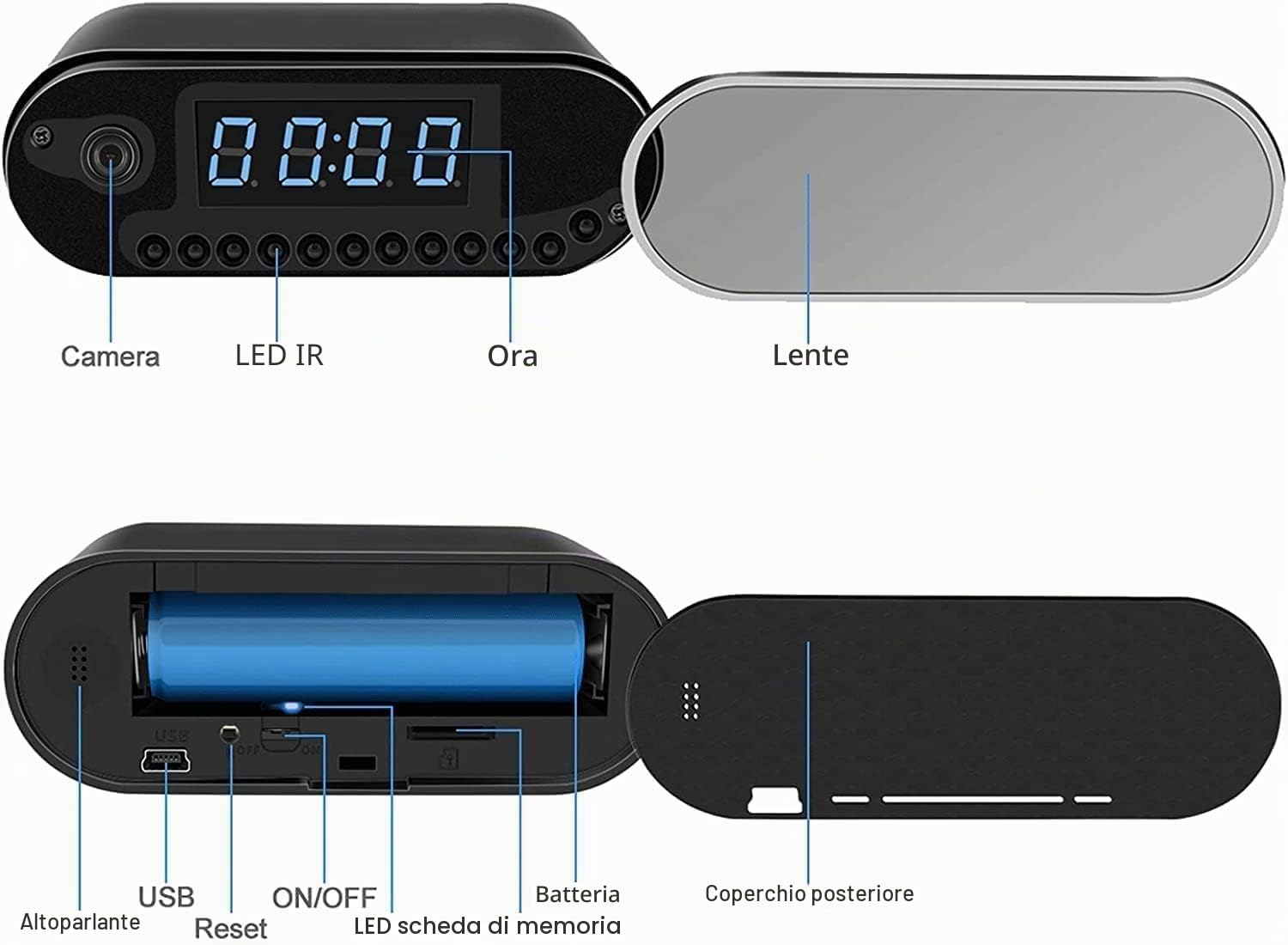Sveglia 4K FULL UHD WiFi Telecamera spia rossa Videocamera Mini DV Videoregistratore portatile Supporto Android iPhone App Vista Telecomando 140 Angolo di visione notturna Rilevamento del movimento