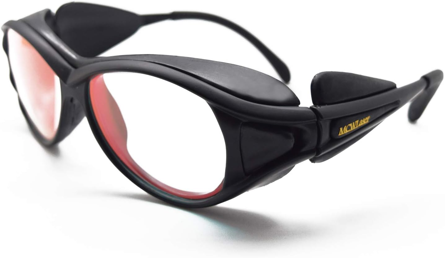 MCWlaser Laser Safty Protective Goggles Glasses 808nm Laser Eyewear For YAG Fiber Laser Marking Cuttinge Inner carving Hair Tattoo Removal Beauty Treatment OD5+ CE
